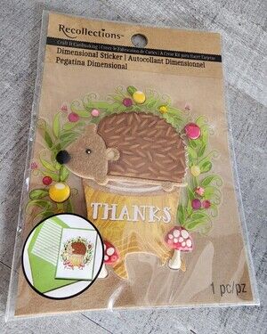 3D Sticker - Recollections Hedge Hog and Mushrooms Stickers (Rare) HTF NEW #32